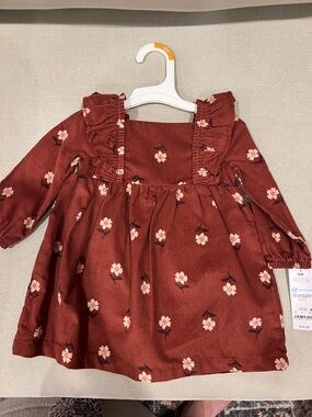 Carter's Rust Floral Corduroy Dress